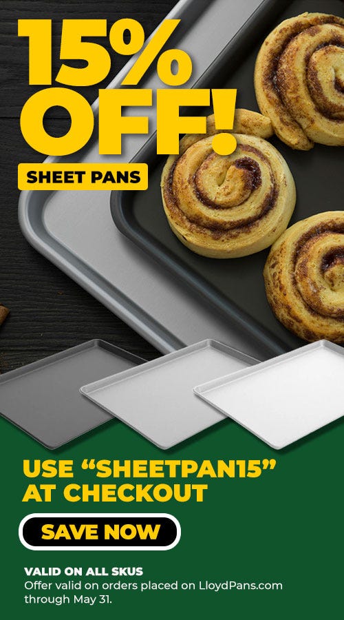 15% Off Sheet Pan Vertical Banner - LloydPans Monthly Promo