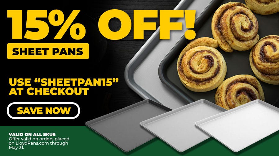 15% Off Sheet Pan Horizontal Banner - LloydPans Monthly Promo